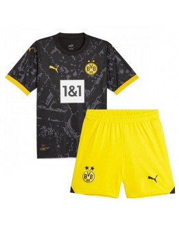 Borussia Dortmund Auswärts Trikotsatz für Kinder 2023-24 Kurzarm (+ Kurze Hosen)